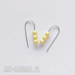 klipsy okrąg kolczyki, srebro, koraliki, zmatowione