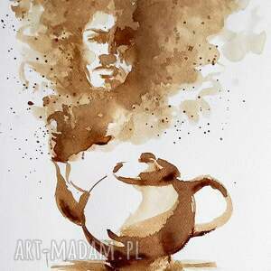 "wspomnienie" obraz malowany kawą artystki adriany laube