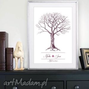plakat weselny - drzewo wpisów nowy design 50x70 cm, księga gości