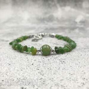 bransoletka w kojącej zieleni - nefryt kanadyjski i jadeit