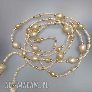 naszyjnik z pereł szklanych duzych i małych 25 163, długie korale na szyje