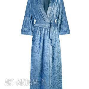 szlafrok royal blue, welur bathrobe, święta