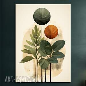tropikalne liście - obraz na płótnie 50x70cm druk, rama loft, minimalizm #14