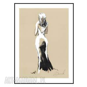 Jestem praca malowana ręcznie 21cm x 30cm, A4, kobieta