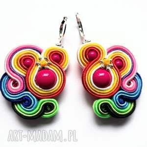 haftowane kolczyki sutasz rainbow