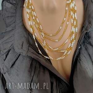 Naszyjnik Złoto Eqrue Linki 25.45, korale długie sznury