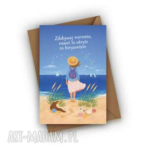 kartka dla dziewczyny - zdobywaj marzenia, nawet te ukryte za horyzontem