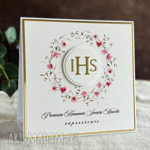eleganckie zaproszenia komunijne, wzór 58b pierwsza komunia