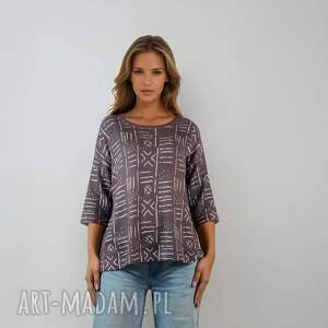 sweter czekoladowe zygzaki,elegancki kardigan damski bluza damska, luźny fason