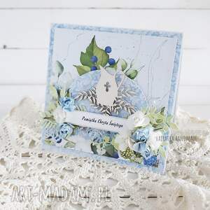 handmade scrapbooking kartki pamiątka chrztu świętego, kartka w pudełku