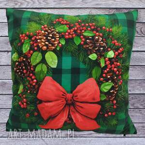 poszewka dekoracyjna wianek, dom poduszka, prezent, boże narodzenie