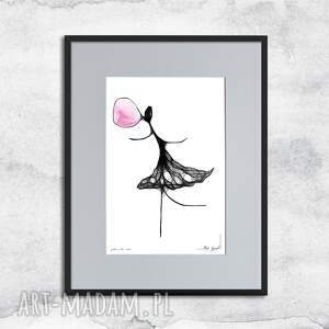 Prezent Autorska z ramą - nr 119, czarno biała grafika