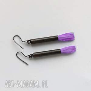 święta, piórko kolczyki mosiądz, zmatowione