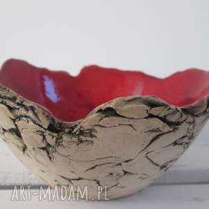 ręcznie zrobione ceramika miseczka czerwona skała