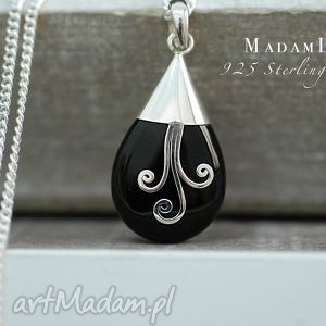 handmade naszyjniki 925 onyx srebrny łańcuszek