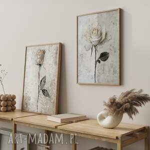 zestaw plakatów 2cz 50x70 cm białe róże set198 plakaty na sciane