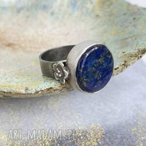 srebrny pierścionek z lapis lazuli a1007