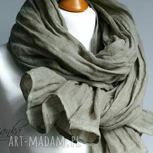 lniany szalik damski - naturalny szal z lnu na wiosnę i lato, elegancki