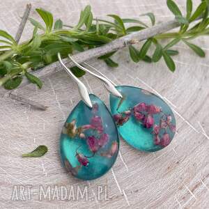 kolczyki z wrzosowymi kroplami k441 na prezent