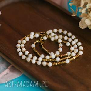 Różaniec 2w1 | Naszyjnik bransoleta | Masa perłowa