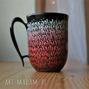handmade kubki kubek ceramiczny ręcznie malowany czerwone ombre