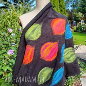 super prezent na dzień mamy szary filcowany wełniany miły i ciepły komin