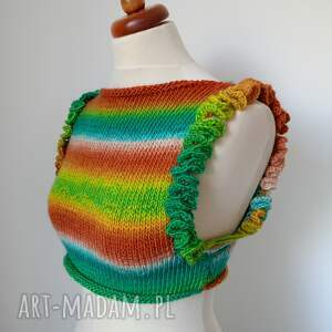 kamizelka kolorowa wełniana, sweter ocieplacz jesień, zimę