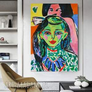 carmenlotsu obraz olejny ekspresjonizm dziewczyna ze wstążką salonu