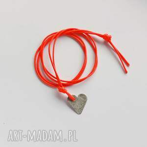 serduszko wisiorek, sznurek, alpaka
