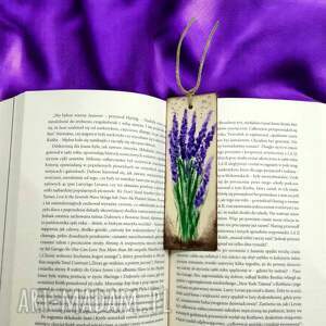 zakładka do książki ręcznie malowana czytanie lawenda