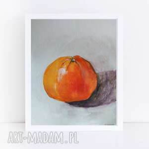 pomarańcza - akwarela formatu 18/24 cm farby owoce kredki, papier