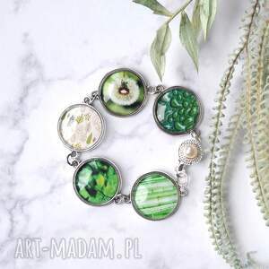 nietuzinkowa bransoletka z roślinami grafiką w szkle roślinny motyw