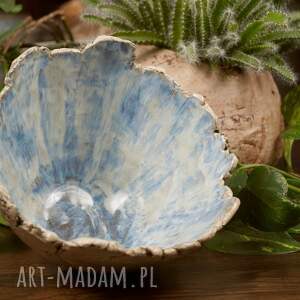 niebieska miska, ceramika, glina naczynia ozdoba, unikalny