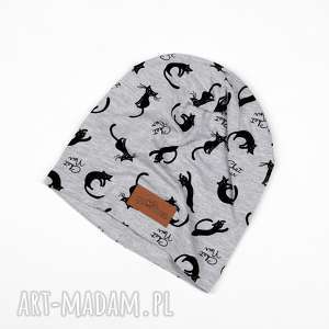 czapka koty na prezent dla kociary beanie, ciepła unisex, kotki