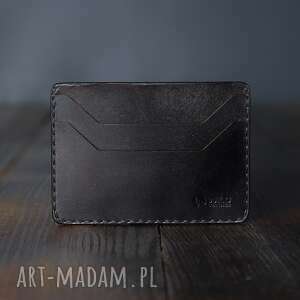 minimalistyczny portfel skórzany czarny na karty prezent dla niego