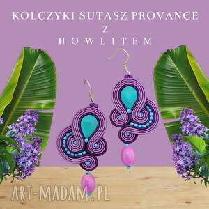 kolczyki sutasz provance z howlitem turkusowym
