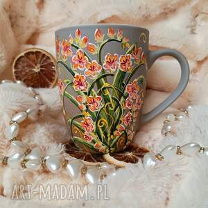 kwietny ogródek ręcznie malowany kubek 300 ml w kwiaty