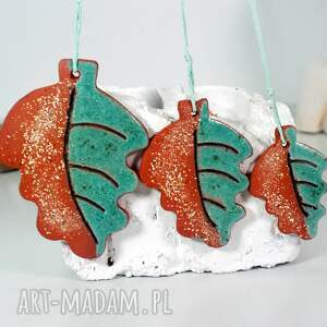 zimowe liście turkusowe ozdoby choinkowe choinkę