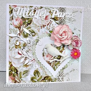 handmade scrapbooking kartki romantyczna kartka ślubna