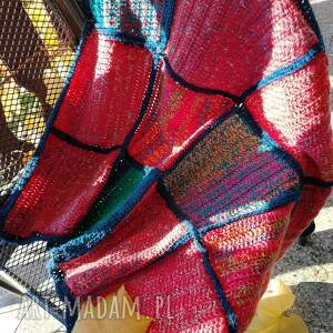 Narzuta z kwadratów 75 cm x 95 cm, ciepły koc, kocyk