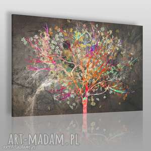 obraz na płótnie - drzewo liście kolorowy - VAKU DSGN dom obrazy