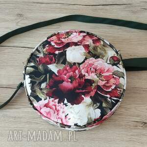 round bag - piwonie, elegancka, nowoczesna, pakowna, prezent, urodziny, wesele