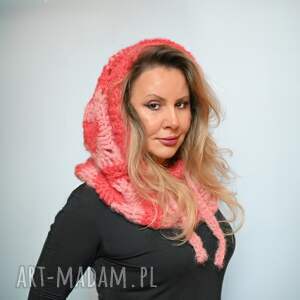 Prezent Balaclava alpaka i jedwab handmade, ręcznie szydełkowana