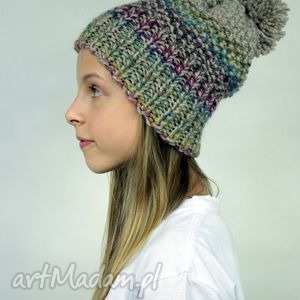 czapka handmade no 002, beanie krasnal, jesień zima, ciepła