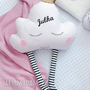 Pracownia Liliputki: przytulanka poduszka chmurka z imieniem dziecka imię haft prezent, przytulanka chmurka