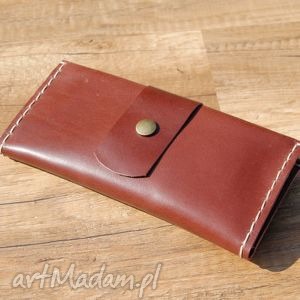 etoi design skórzane czekoladowe etui na telefon z portfelem perosnalizacja