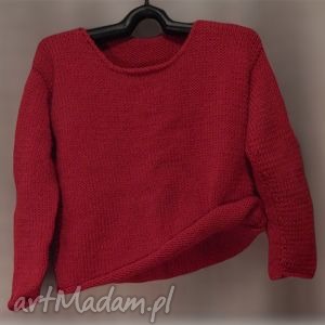 handmade swetry luźny krótki sweter