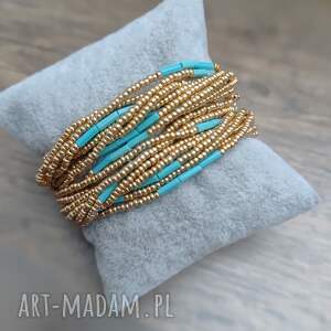 bransoletka turkusowe koraliki na szyje, bransoletka naszyjnik, koraliki na rękę