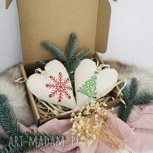 pomysł na upominek SERCE ZAWIESZKA 2szt. Z HAFTEM, haft, serduszko