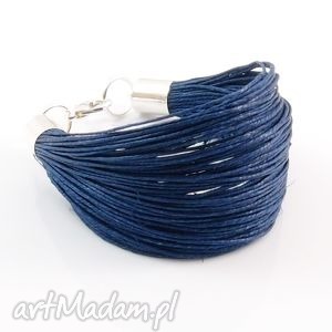 handmade bransoletka otulona lnem - navy